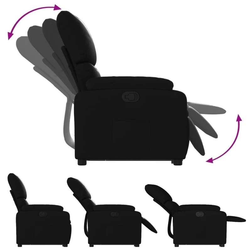 Fauteuil relax TV rembourrage confortable fonction de levage électrique en PVC noir DEC028067