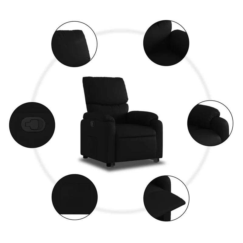 Fauteuil relax TV rembourrage confortable fonction de levage électrique en PVC noir DEC028067