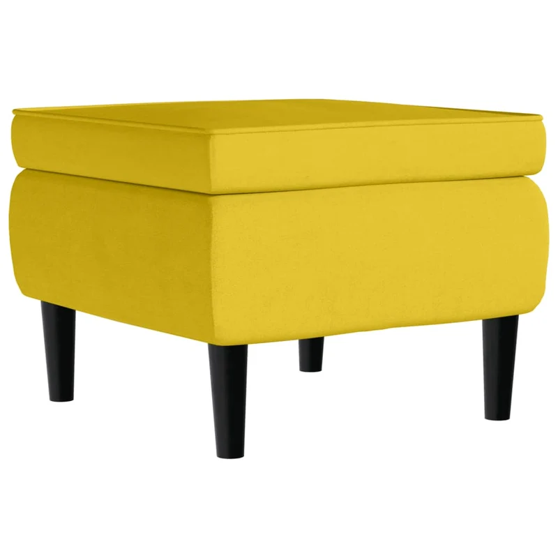 Fauteuil relax extra confort avec rebords latérals et repose-pieds en velours jaune moutarde velours DEC028694