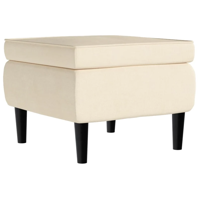 Fauteuil relax extra confort avec rebords latérals et repose-pieds en velours crème DEC028691