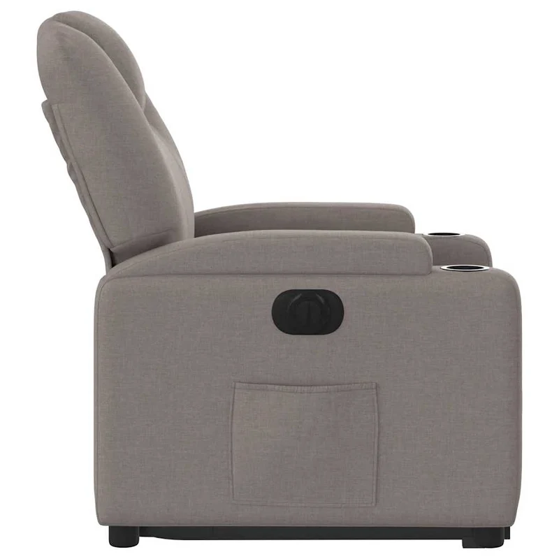 Fauteuil relax TV fonction de levage électrique très confortable en tissu taupe DEC028583