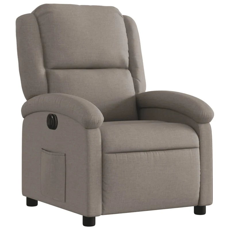 Fauteuil relax TV fonction d'inclinaison électrique très confortable en tissu taupe DEC028564