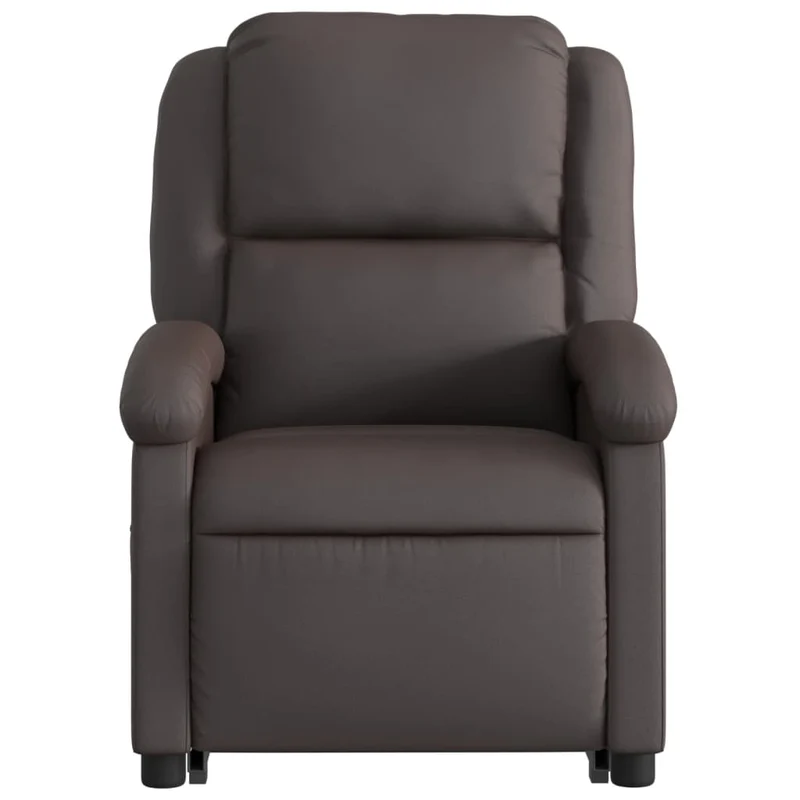 Fauteuil relax TV fonction de levage électrique très confortable en cuir véritable marron DEC028396