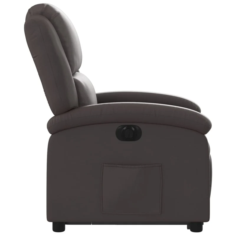 Fauteuil relax TV fonction de levage électrique très confortable en cuir véritable marron DEC028396