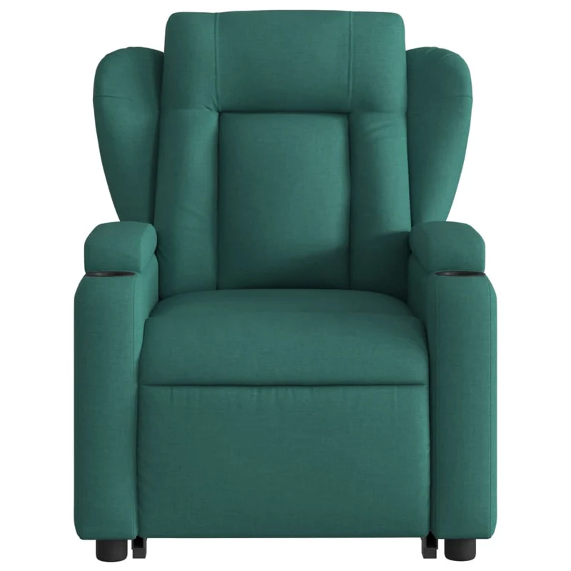 Fauteuil relax TV rembourrage confortable fonction de levage électrique en tissu vert foncé DEC028229