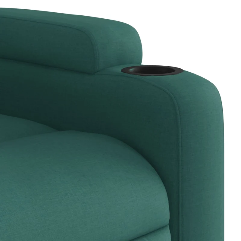 Fauteuil relax TV rembourrage confortable fonction d'inclinaison manuelle en tissu vert foncé DEC028219