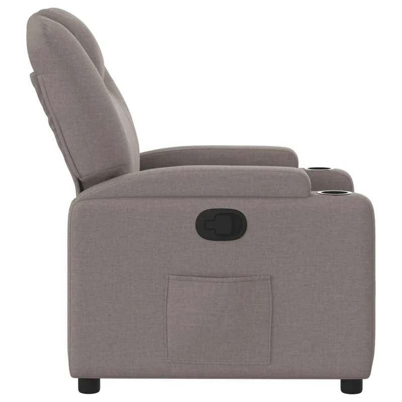 Fauteuil relax TV rembourrage confortable fonction d'inclinaison manuelle en tissu taupe DEC028186
