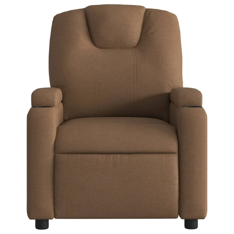 Fauteuil relax TV rembourrage confortable fonction d'inclinaison manuelle en tissu marron DEC028048