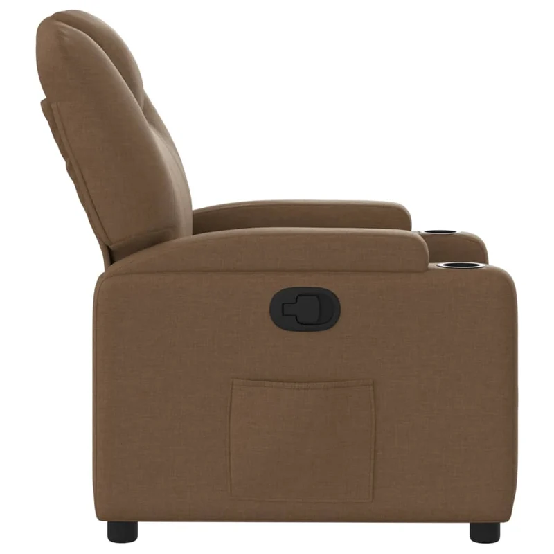 Fauteuil relax TV rembourrage confortable fonction d'inclinaison manuelle en tissu marron DEC028048