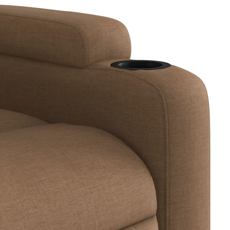 Fauteuil relax TV rembourrage confortable fonction d'inclinaison manuelle en tissu marron DEC028048