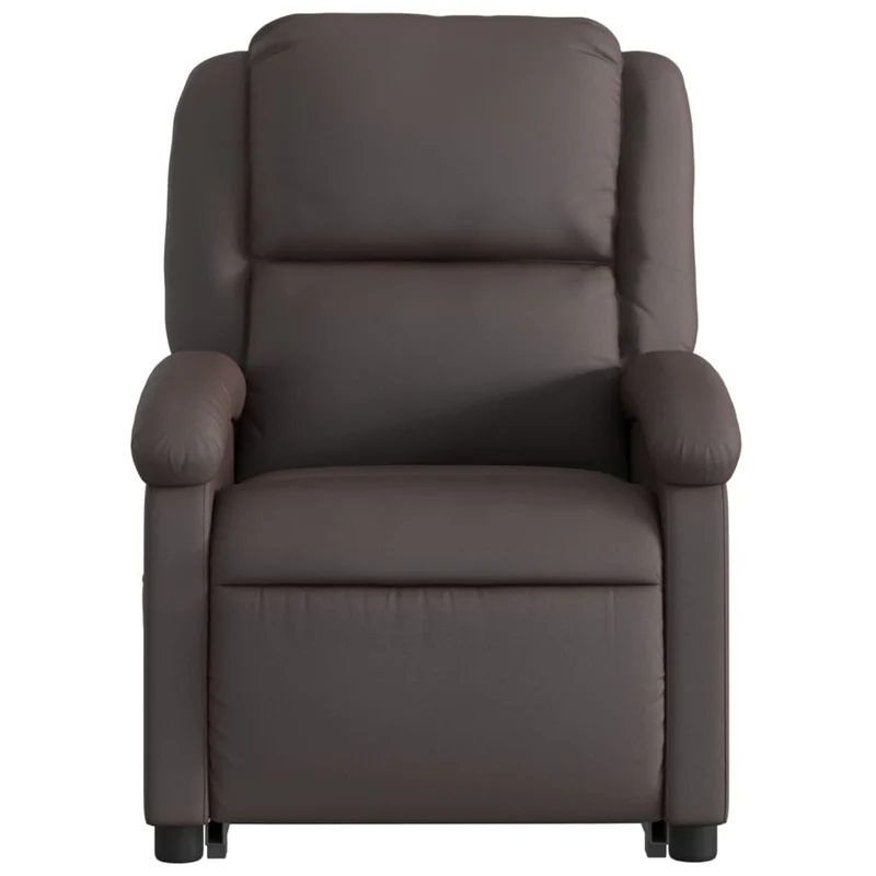 Fauteuil relax TV rembourrage confortable fonction de levage électrique en cuir véritable marron DEC027992