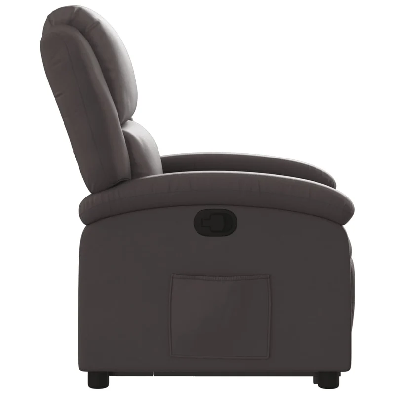 Fauteuil relax TV rembourrage confortable fonction de levage électrique en cuir véritable marron DEC027992