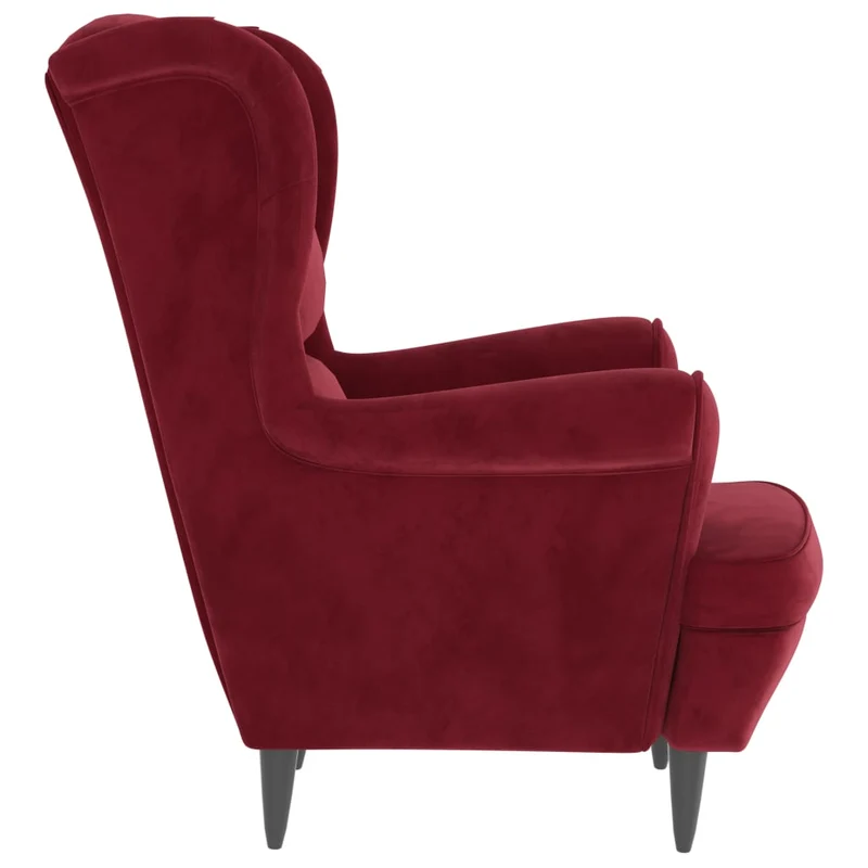 Fauteuil lounge TV design et moderne extra confort en velours rouge bordeaux DEC028671