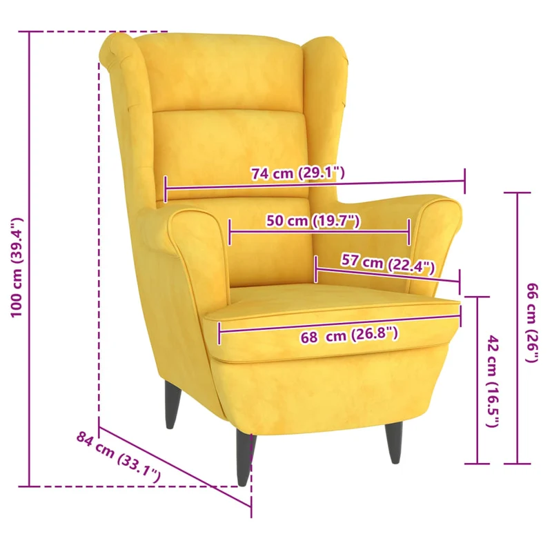Fauteuil lounge design et moderne extra confort en velours jaune moutarde DEC028626