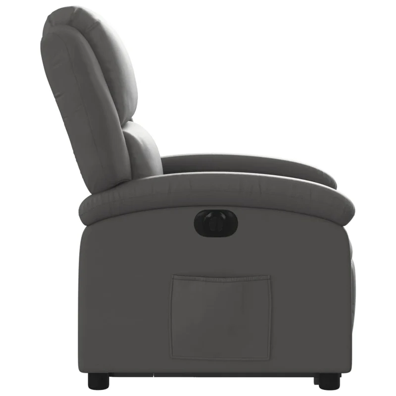 Fauteuil relax TV fonction de levage électrique très confortable en gris cuir véritable DEC028335