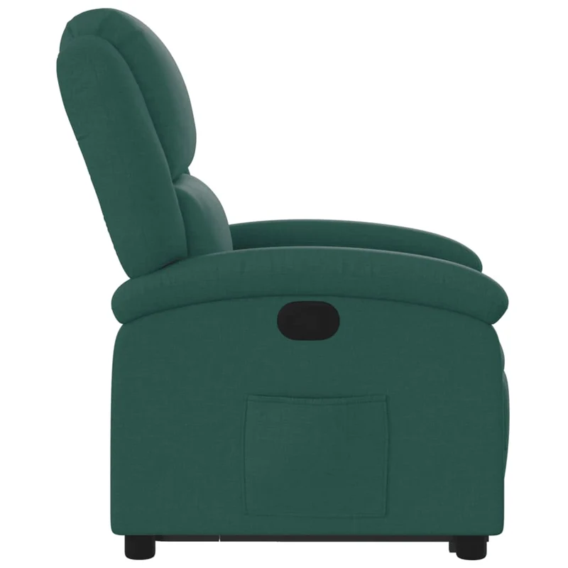 Fauteuil relax TV rembourrage confortable fonction de levage électrique en tissu vert foncé DEC028226