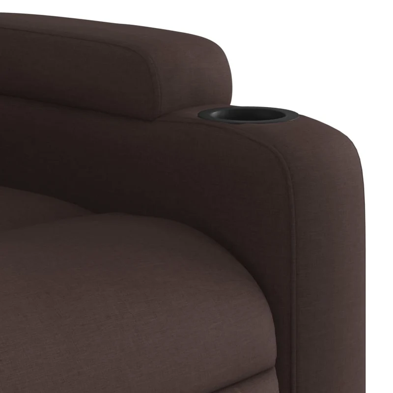 Fauteuil relax TV rembourrage confortable fonction d'inclinaison manuelle en tissu marron foncé DEC027996