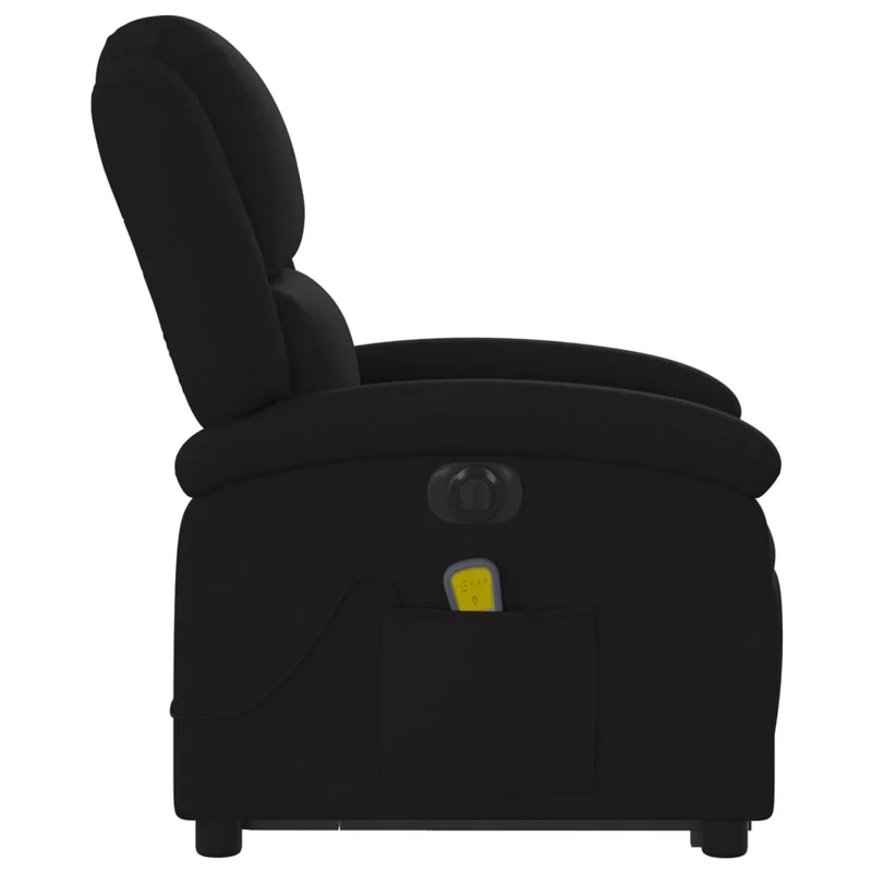Fauteuil de relaxation fonction massage et inclinable en tissu noir DEC027821