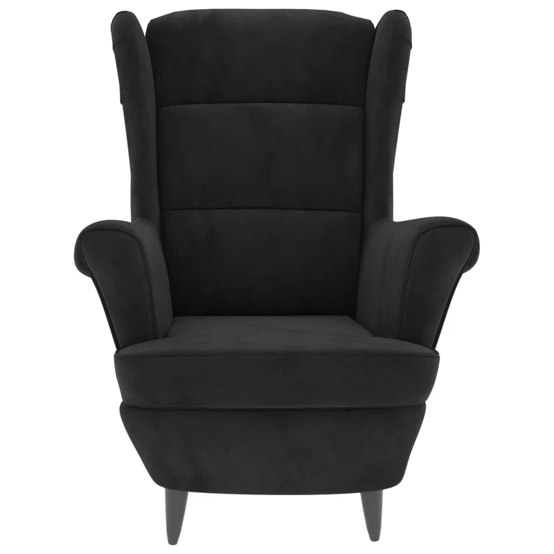 Fauteuils relax avec rebords latérals et repose-pieds en velours noir DEC028696