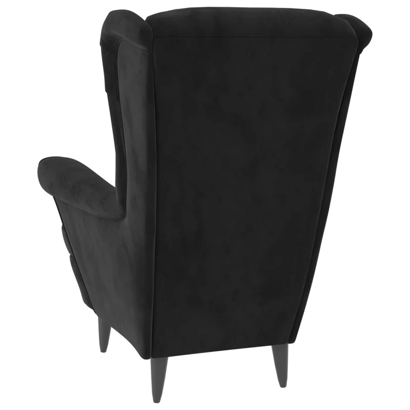 Fauteuils relax avec rebords latérals et repose-pieds en velours noir DEC028696