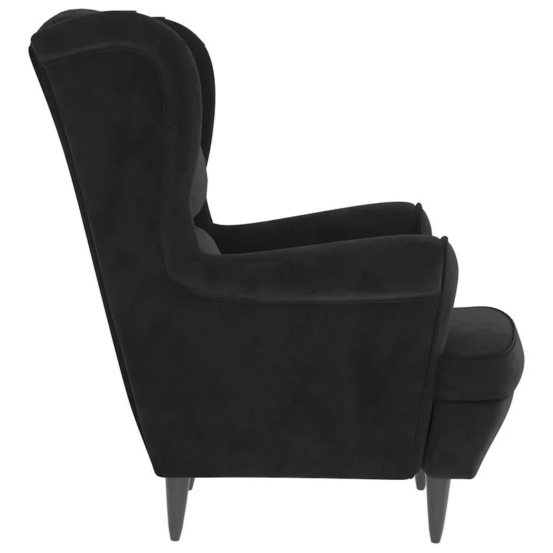 Fauteuil lounge design et moderne extra confort en velours noir DEC028660