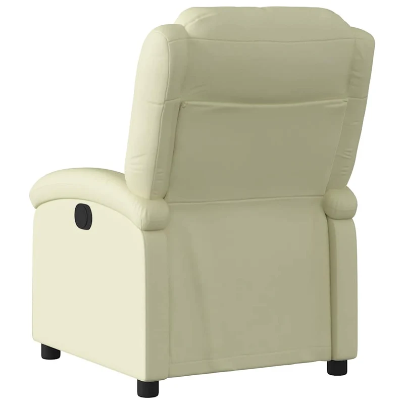 Fauteuil relax TV fonction de levage électrique très confortable en cuir véritable crème DEC028255