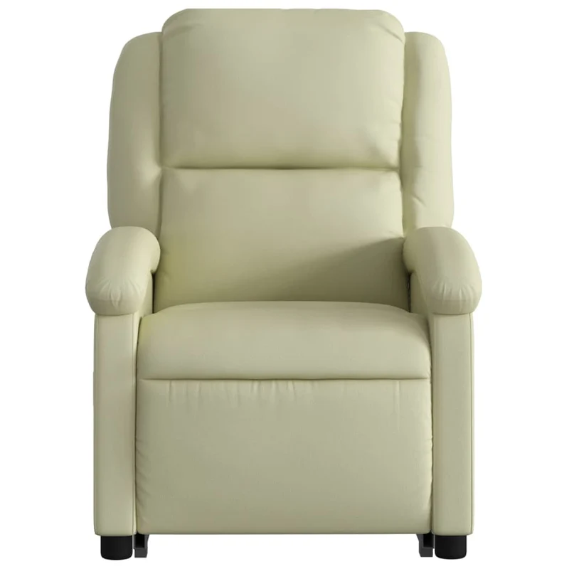 Fauteuil relax TV fonction de levage électrique très confortable en cuir véritable crème DEC028254