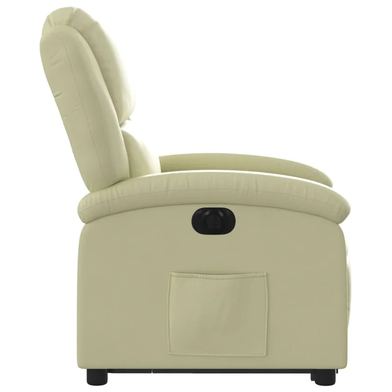Fauteuil relax TV fonction de levage électrique très confortable en cuir véritable crème DEC028254