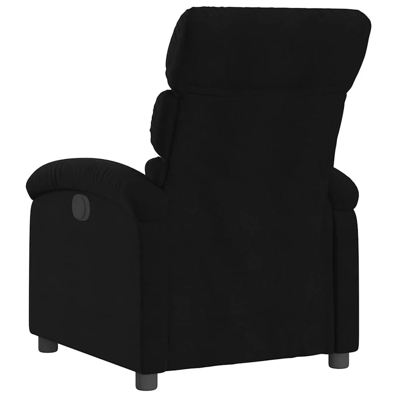 Fauteuil relax TV rembourrage confortable fonction d'inclinaison manuelle en tissu noir DEC028107