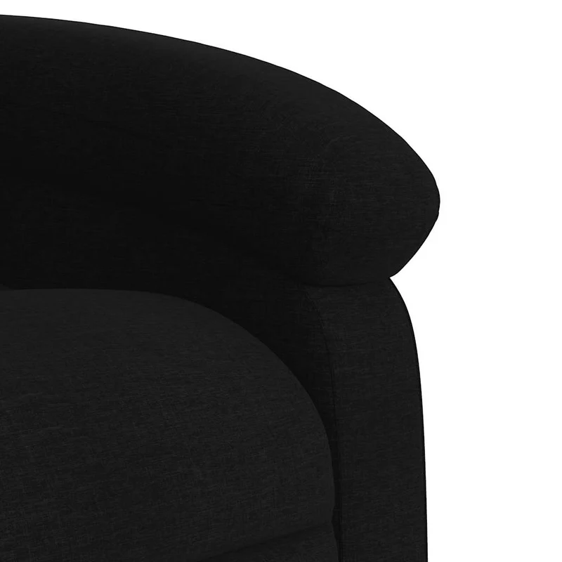 Fauteuil relax TV rembourrage confortable fonction d'inclinaison manuelle en tissu noir DEC028107
