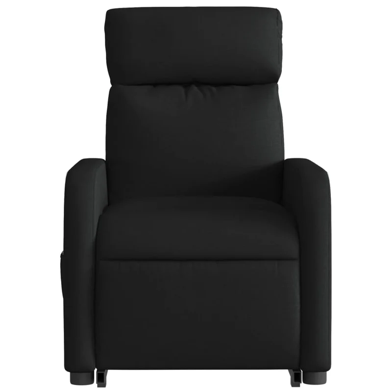 Fauteuil de relaxation fonction massage et inclinable fonction de levage électrique en tissu noir DEC027824