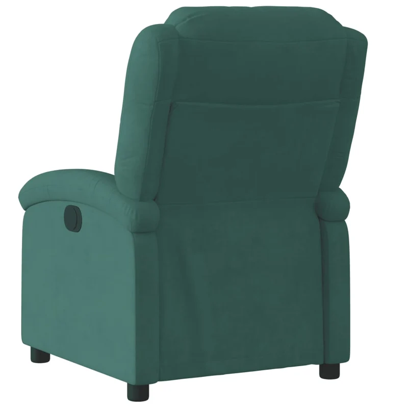 Fauteuil relax TV fonction d'inclinaison électrique très confortable en velours vert foncé DEC028611