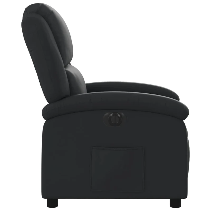 Fauteuil relax TV fonction d'inclinaison électrique très confortable en cuir véritable noir DEC028459