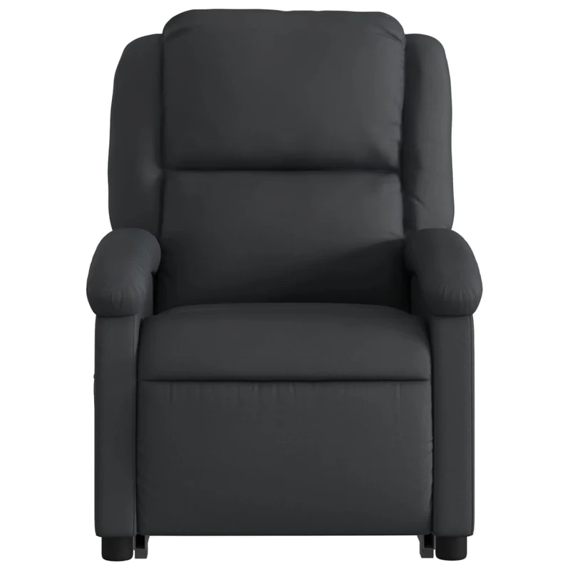 Fauteuil relax TV fonction de levage électrique très confortable en cuir véritable noir DEC028458