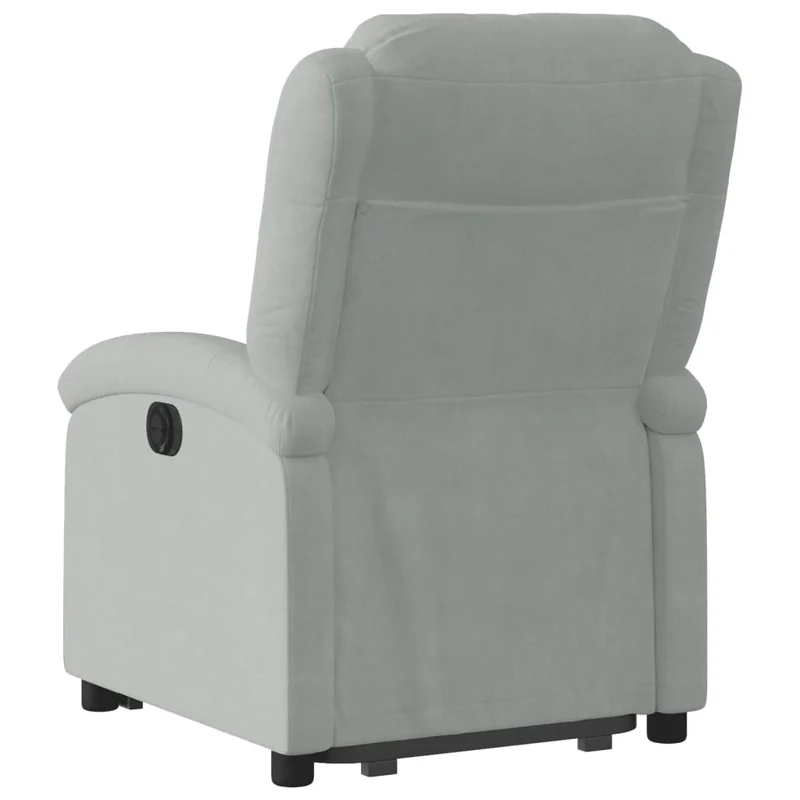 Fauteuil relax TV fonction de levage électrique très confortable en velours gris clair DEC028332