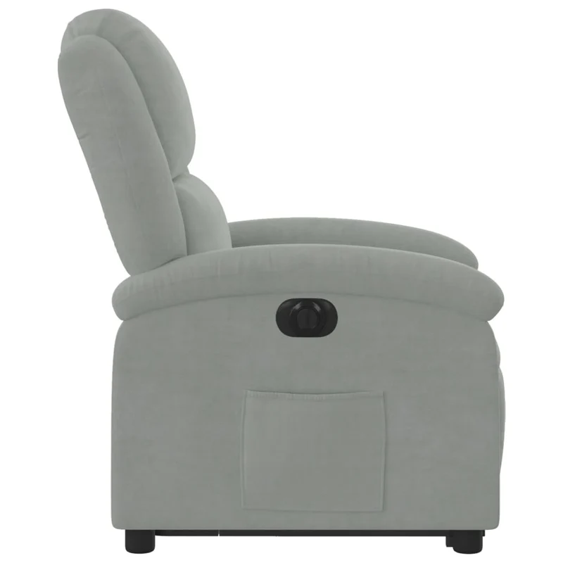 Fauteuil relax TV fonction de levage électrique très confortable en velours gris clair DEC028332