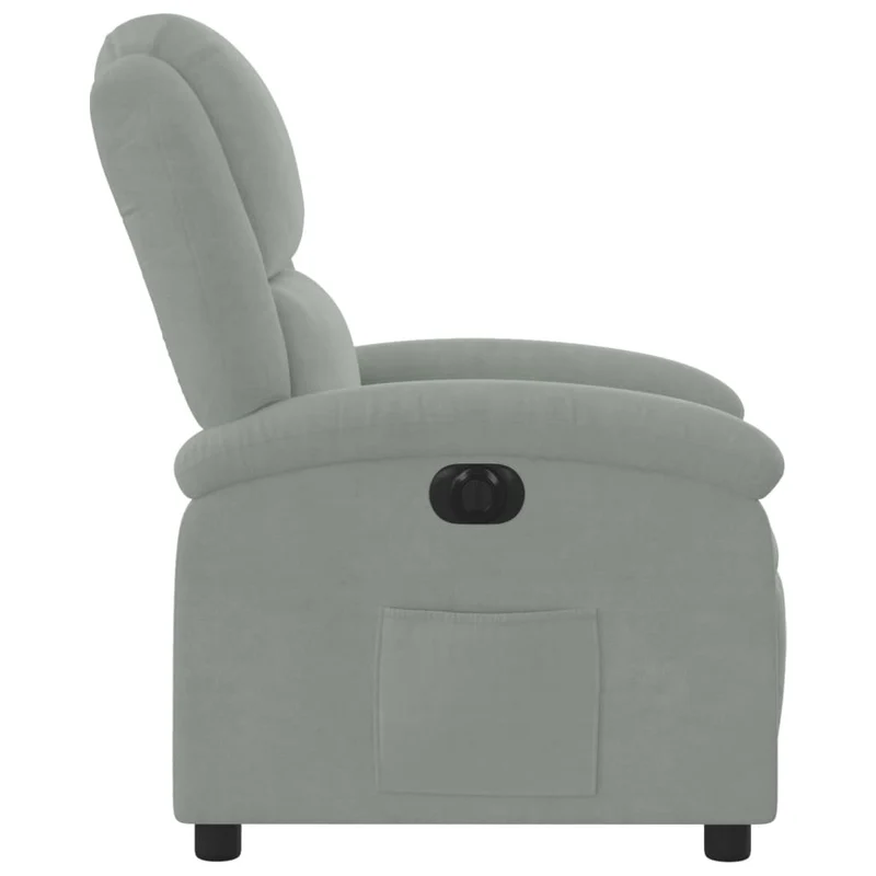 Fauteuil relax TV fonction de levage électrique très confortable en velours gris clair DEC028331