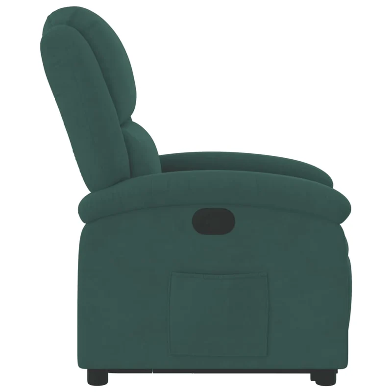 Fauteuil relax TV rembourrage confortable fonction de levage électrique en velours vert foncé DEC028233