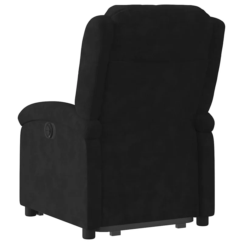 Fauteuil relax TV rembourrage confortable fonction de levage électrique en velours noir DEC028125