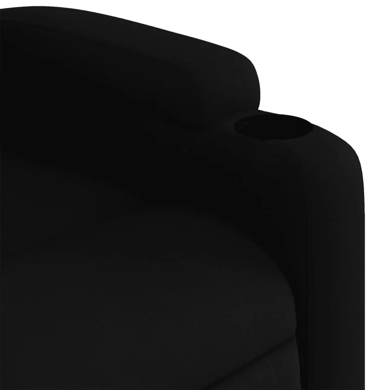 Fauteuil relax TV rembourrage confortable fonction d'inclinaison manuelle en tissu noir DEC028093