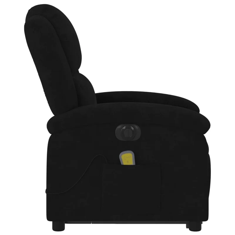 Fauteuil de relaxation fonction massage et inclinable 6 points de massage en velours noir DEC027828