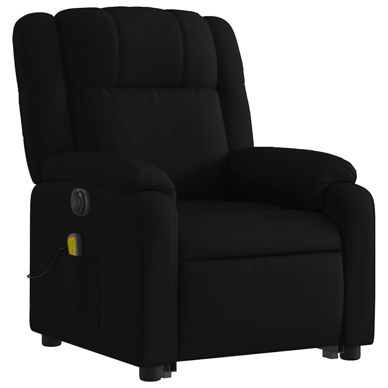 Fauteuil de relaxation fonction massage et inclinable 6 points de massage en tissu noir DEC027814