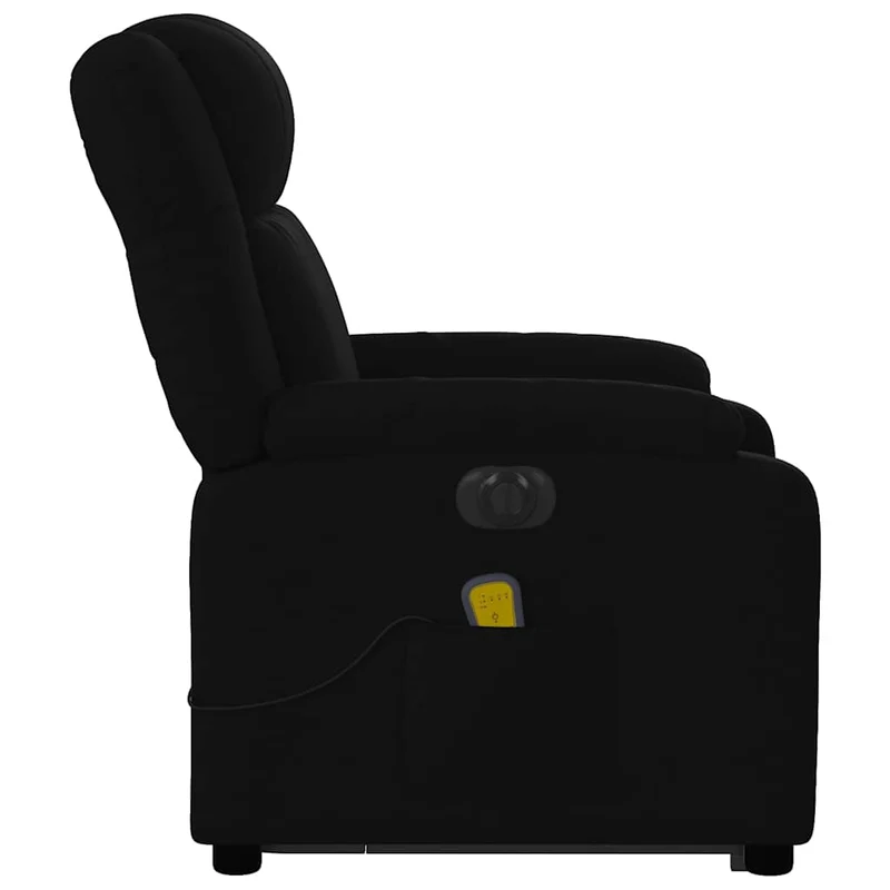 Fauteuil de relaxation fonction massage et inclinable 6 points de massage en tissu noir DEC027814