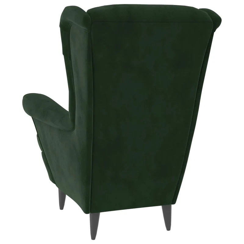 Fauteuil lounge design et moderne en velours vert foncé DEC028686