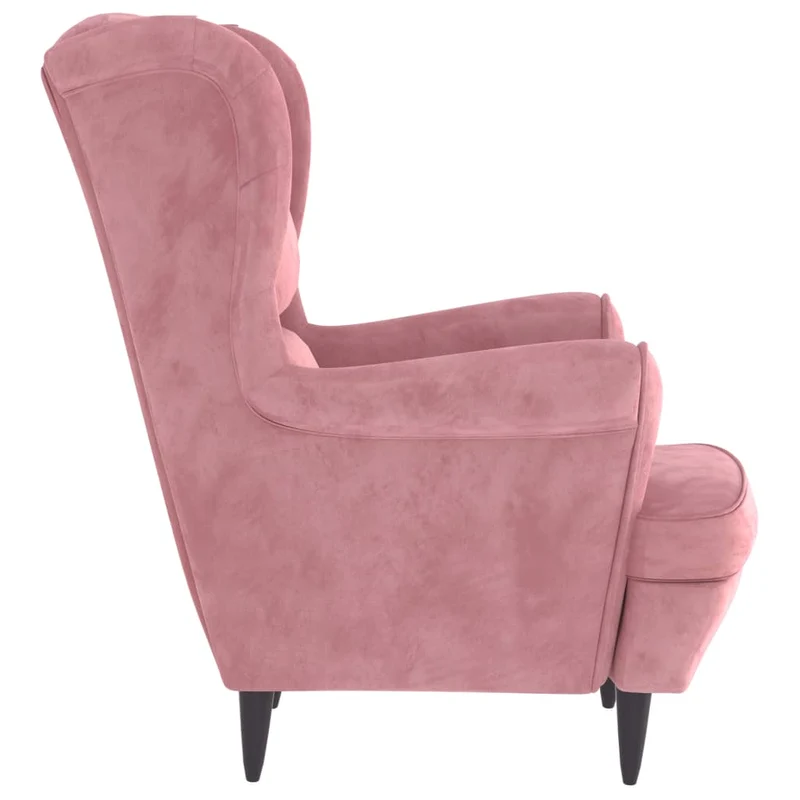 Fauteuil lounge design et moderne extra confort en velours rose DEC028666