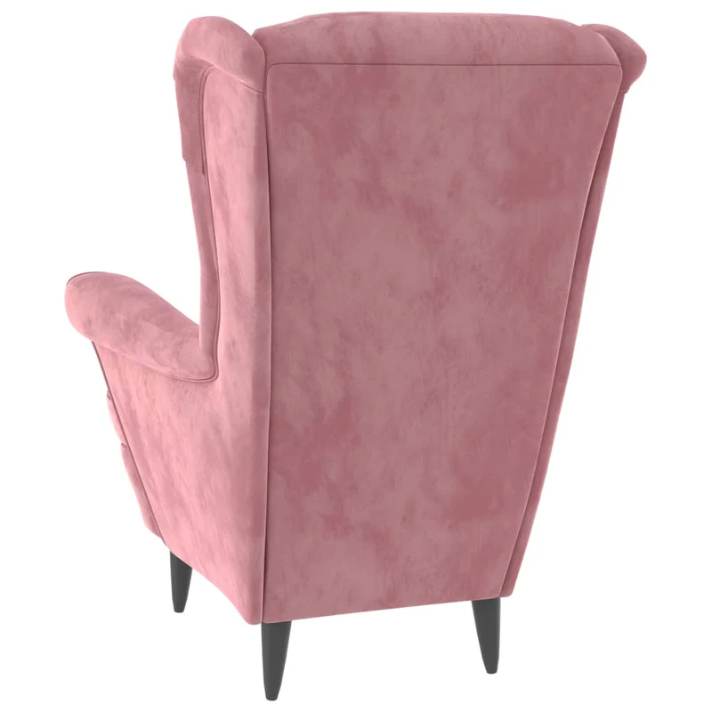 Fauteuil lounge design et moderne extra confort en velours rose DEC028666