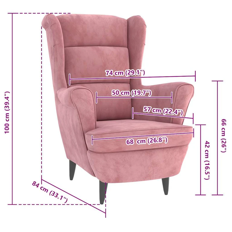 Fauteuil lounge design et moderne extra confort en velours rose DEC028666