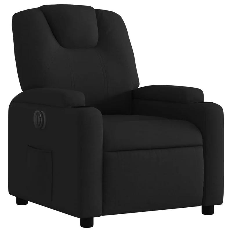 Fauteuil relax TV fonction d'inclinaison électrique très confortable en tissu noir DEC028502
