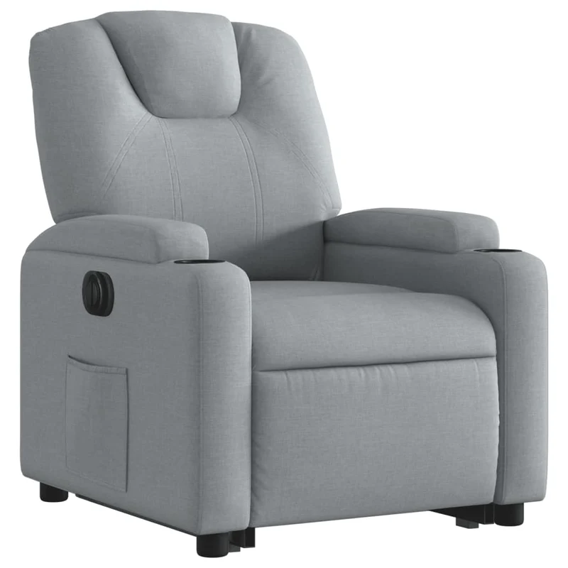 Fauteuil relax TV fonction de levage électrique très confortable en tissu gris clair DEC028319