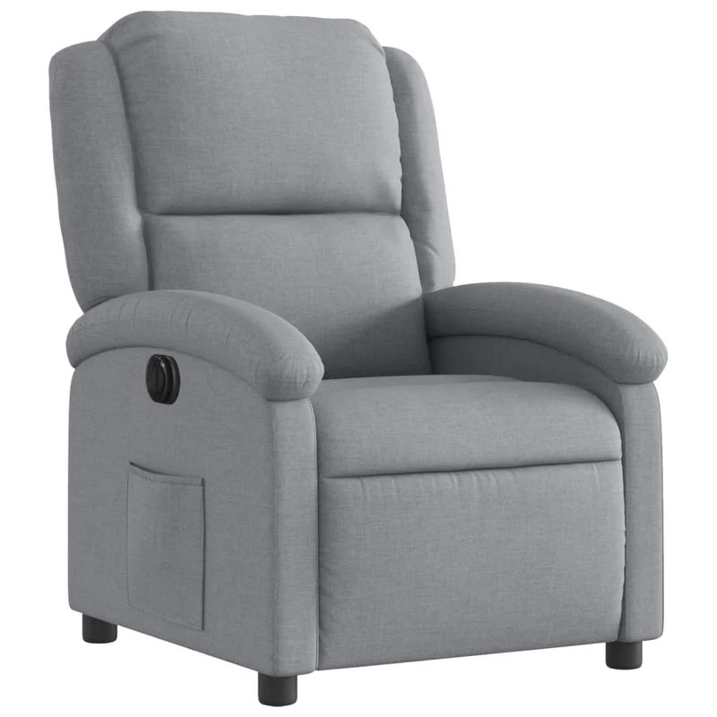 Fauteuil relax TV fonction d'inclinaison électrique très confortable en tissu gris clair DEC028306